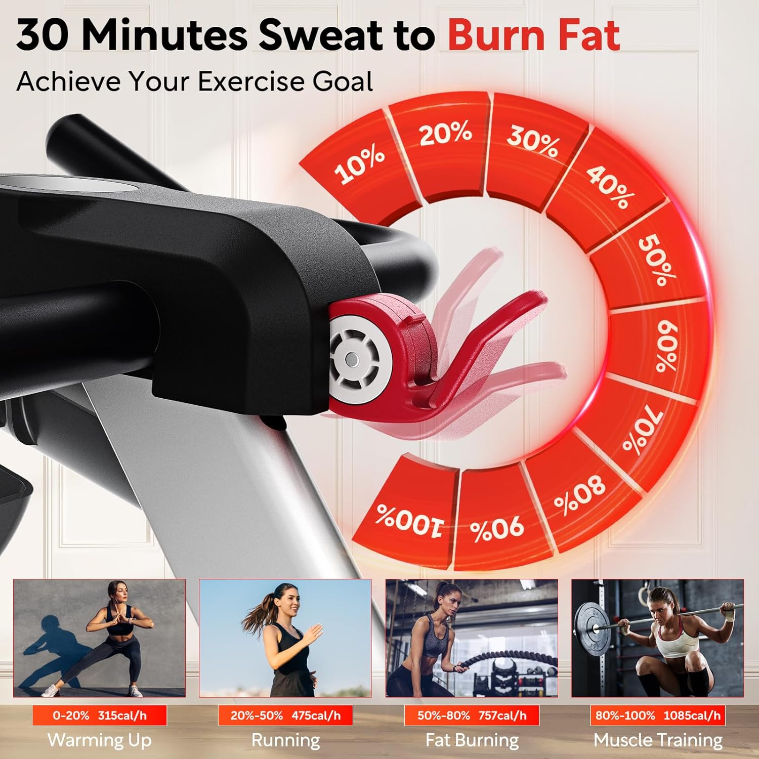 Sperax Magnetic Stationary Bike with App