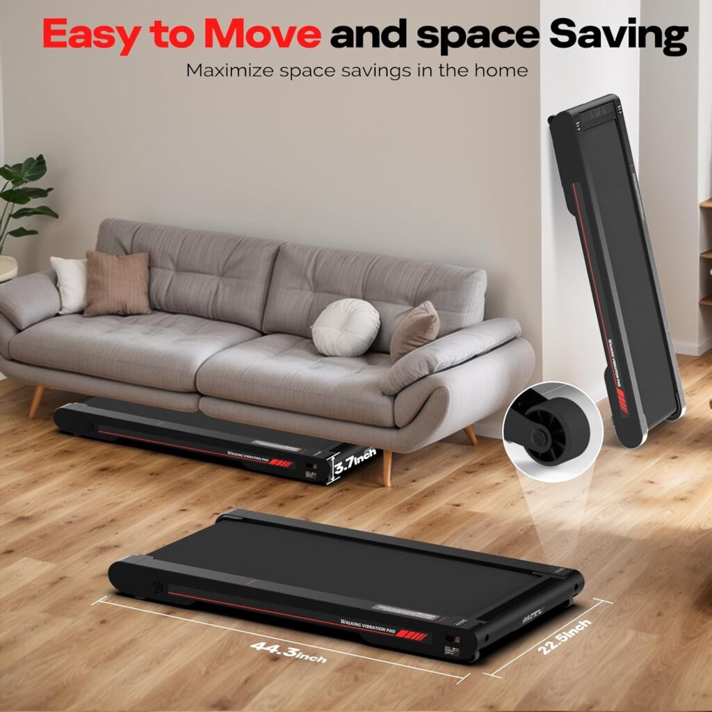 Compact Sperax Under-Desk Treadmill with Manual Incline and Vibration Mode
