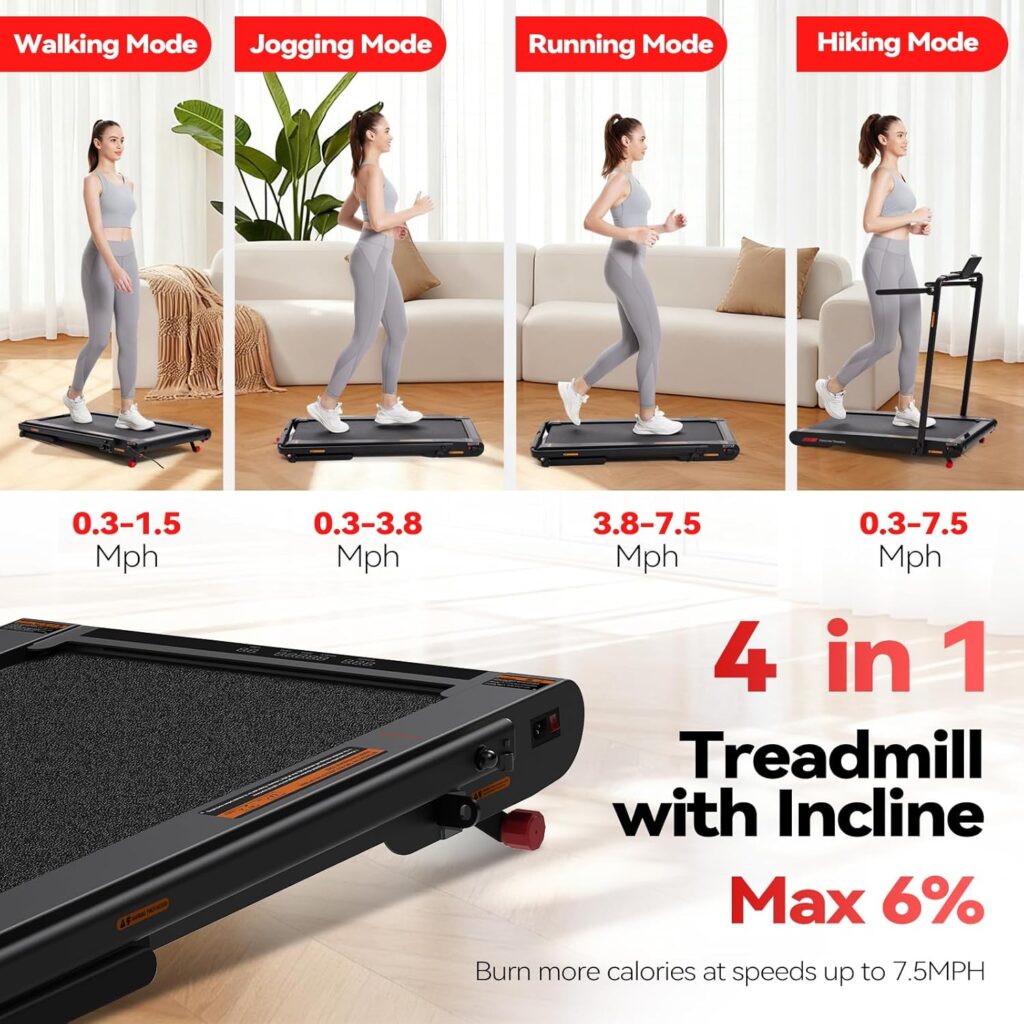 Compact Sperax 4 in 1 Walking Treadmill Pad with Incline